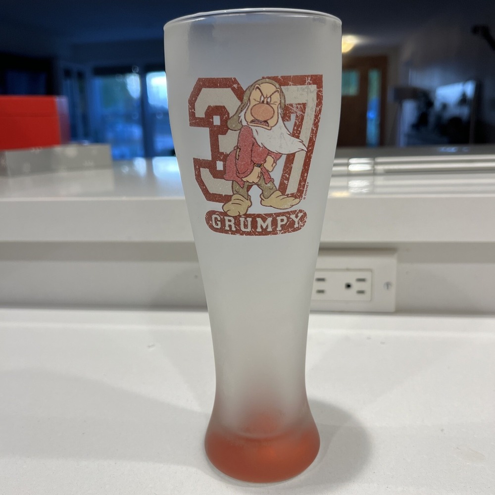 Walt Disney World Grumpy Pilsner Beer/ Glass